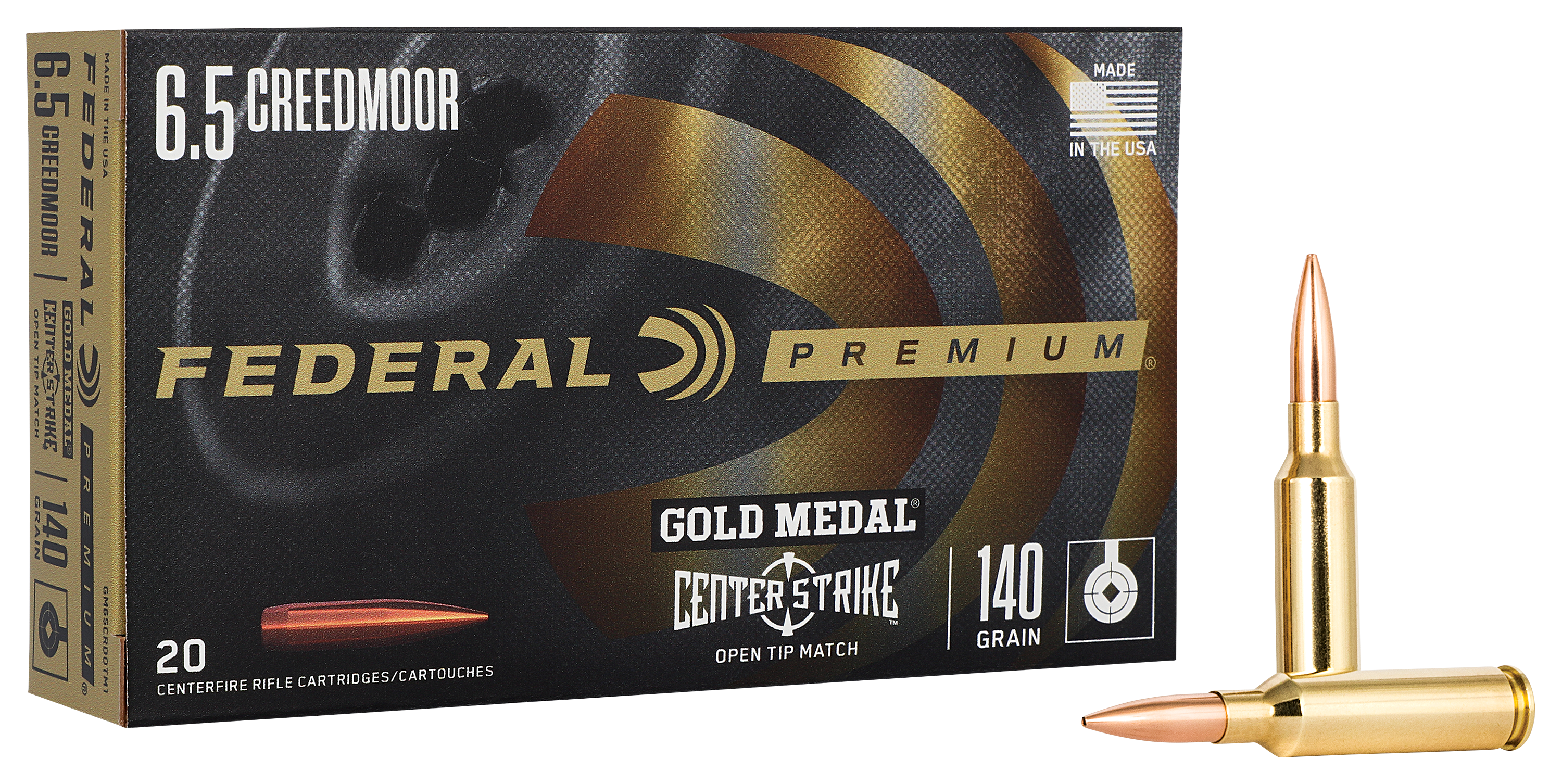 Federal Premium Gold Medal 6.5 Creedmoor 140 Grain CenterStrike OTM ...